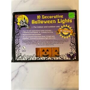Vintage Bright Sights 10 Decorative Halloween Pumpkin String Lights